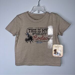 Wrangler Kids Brown 'This Is My First Rodeo' Tee